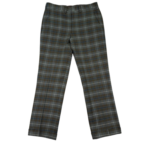 Brooks Brothers Other - Vintage Brooks Brothers Mens 34x30 Plaid Dress Pants Brown Cuffed Wool Trousers